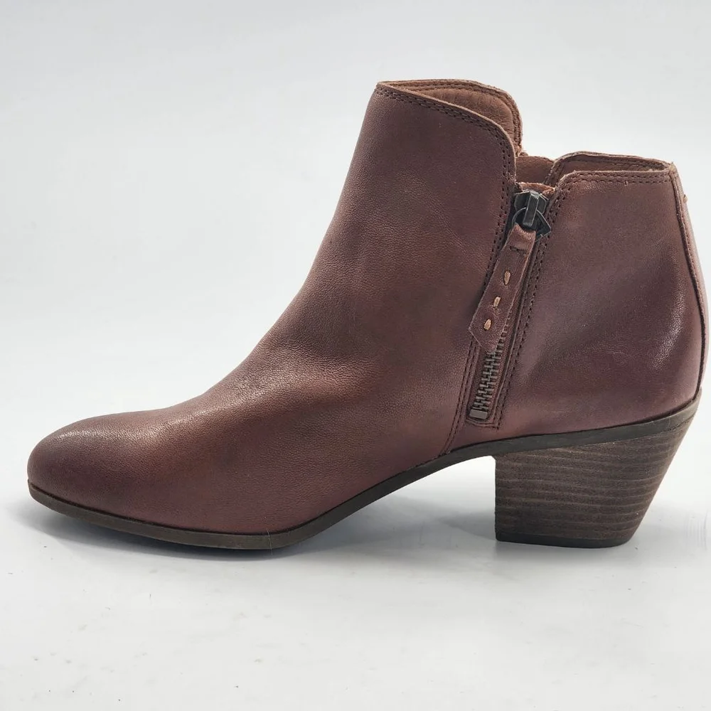 FRYE Judith Double Zip Brown Leather‎ Ankle Boots & Booties Size 8
